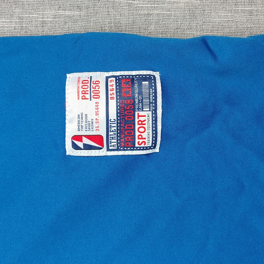 Bleecker Mercer Savage Jersey Shirt Size Large Blue White Black Spell Out - Picture 3 of 11